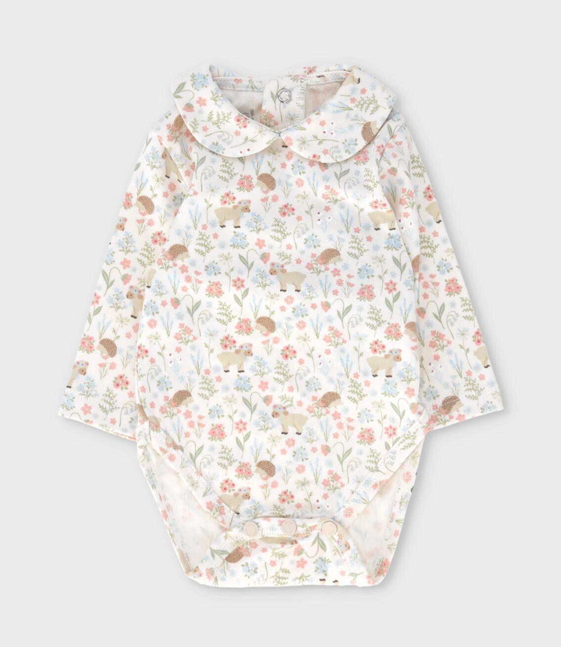 Jardinera recién nacida con body blanco 4 Kids-2