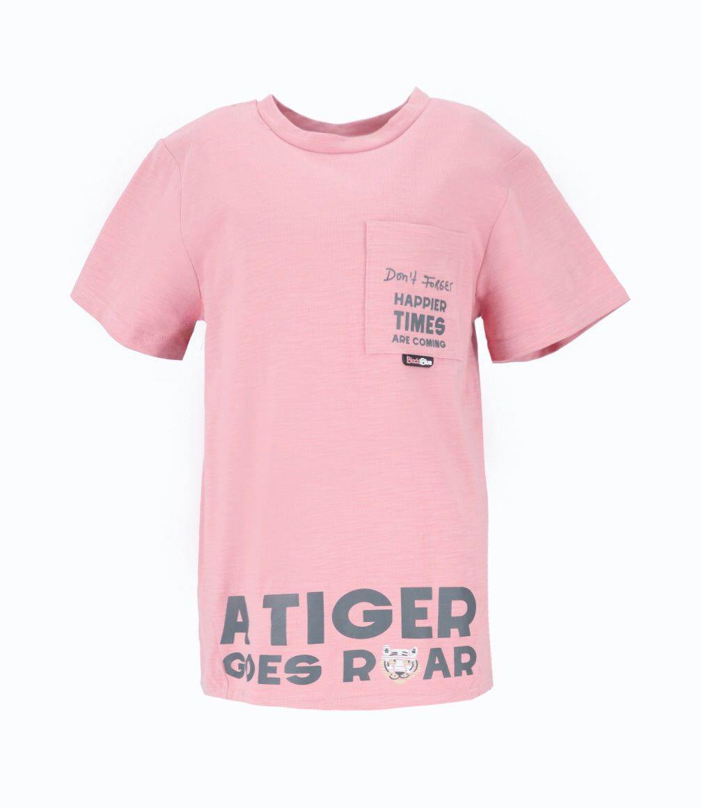 Polera manga corta niño long fit rosado Black and Blue-1
