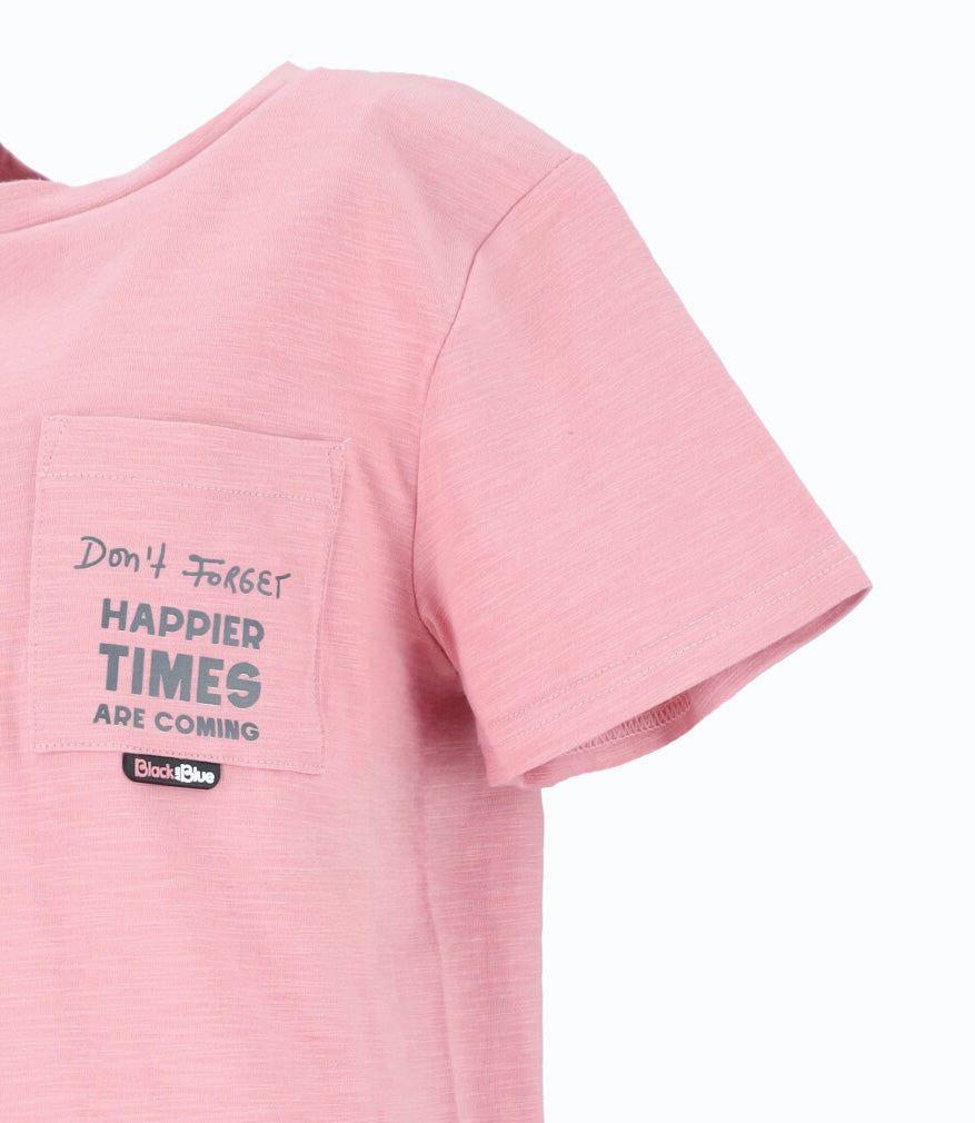 Polera manga corta niño long fit rosado Black and Blue-3