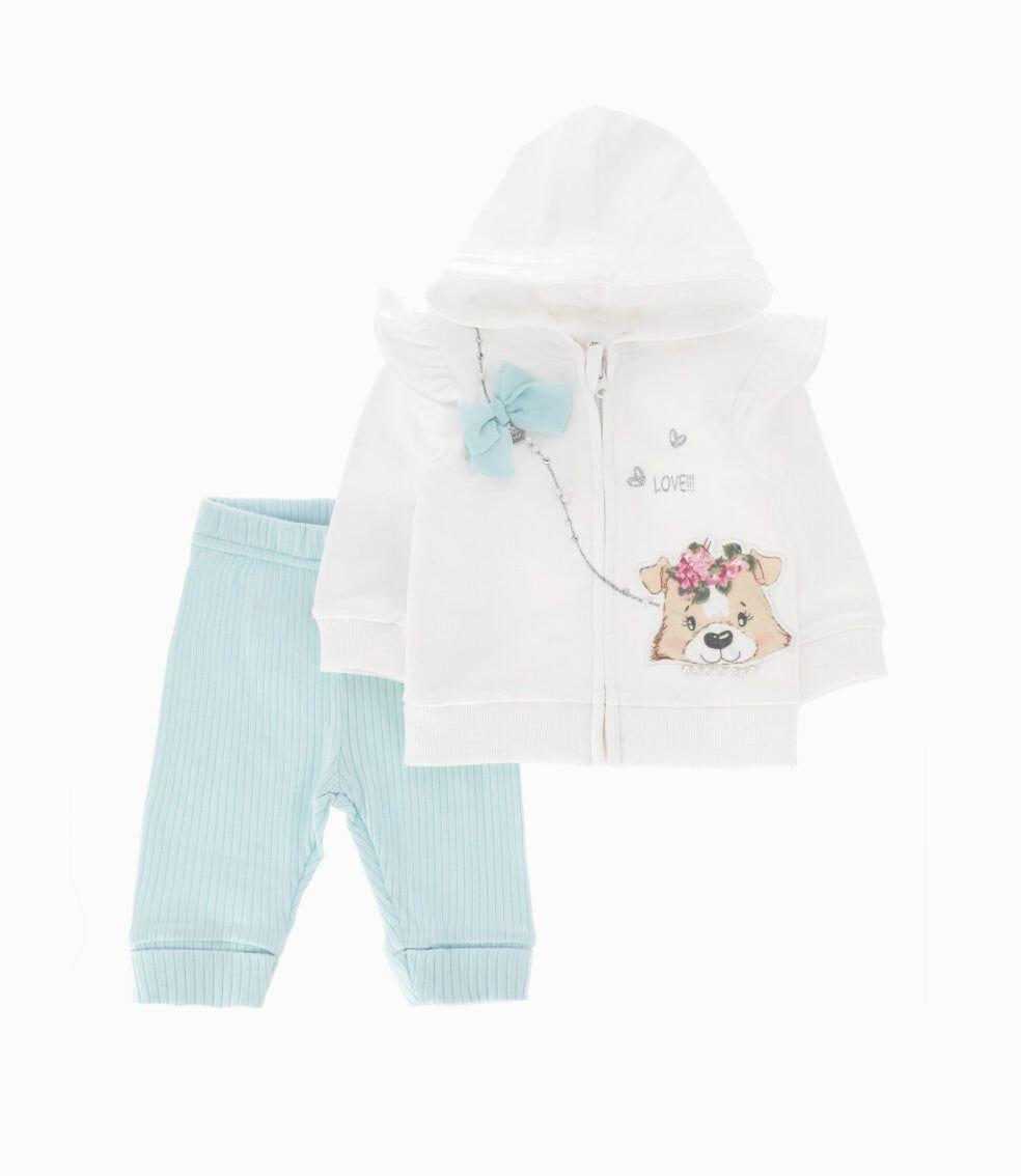 Buzo recién nacida de polerón y pantalón Verde Limonada-0