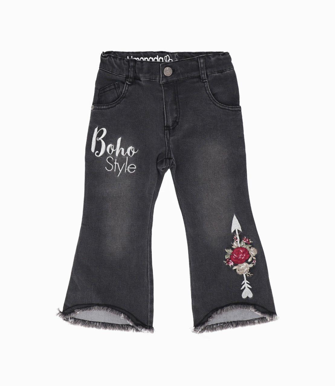 Jeans bebé acampanados gris Limonada-0