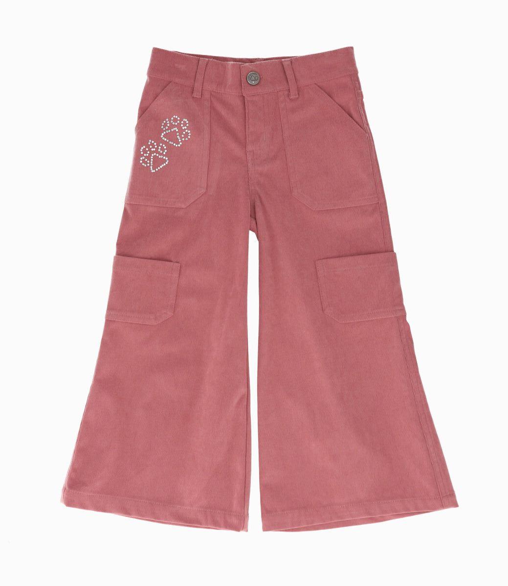Pantalón niña wide leg coral Limonada-0