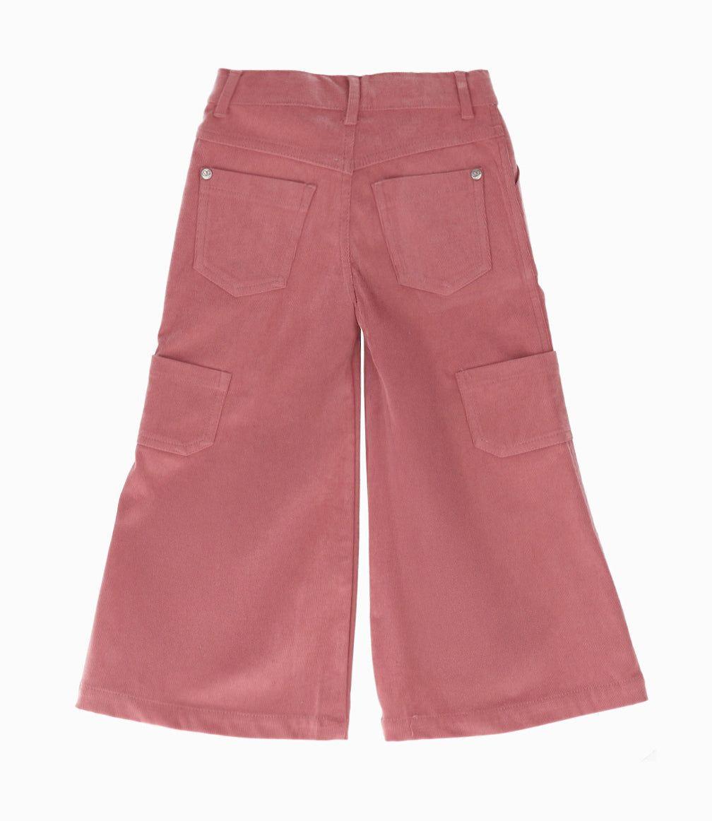 Pantalón niña wide leg coral Limonada-1