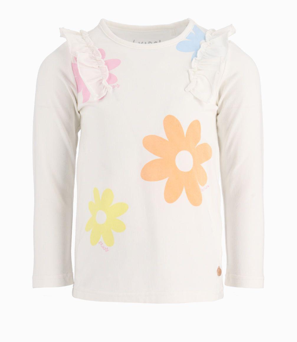Polera Niña Con Estampado De Flores Crudo 4 Kids-4