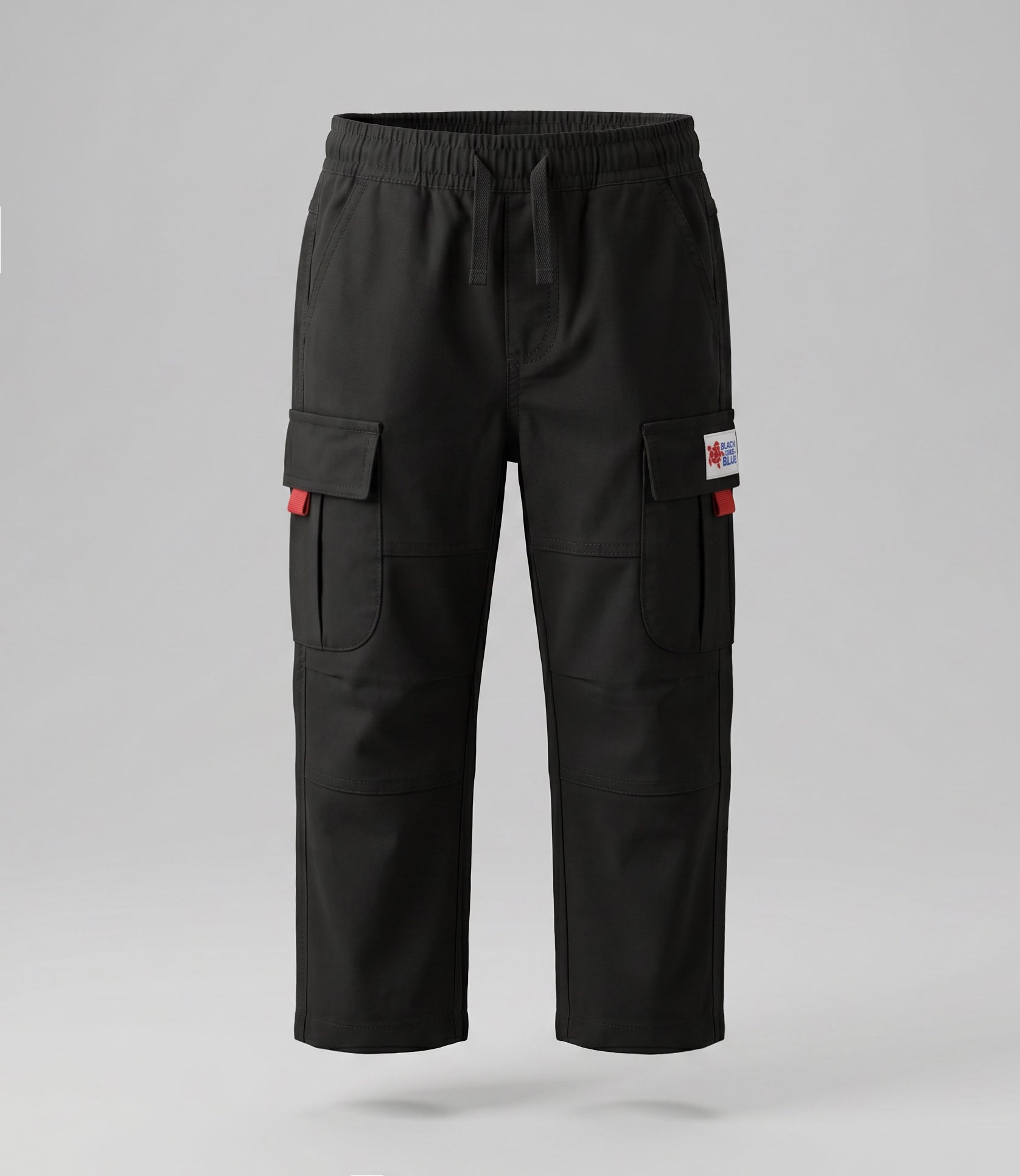 Pantalón niño cargo B11121270214 negro Black and blue-0