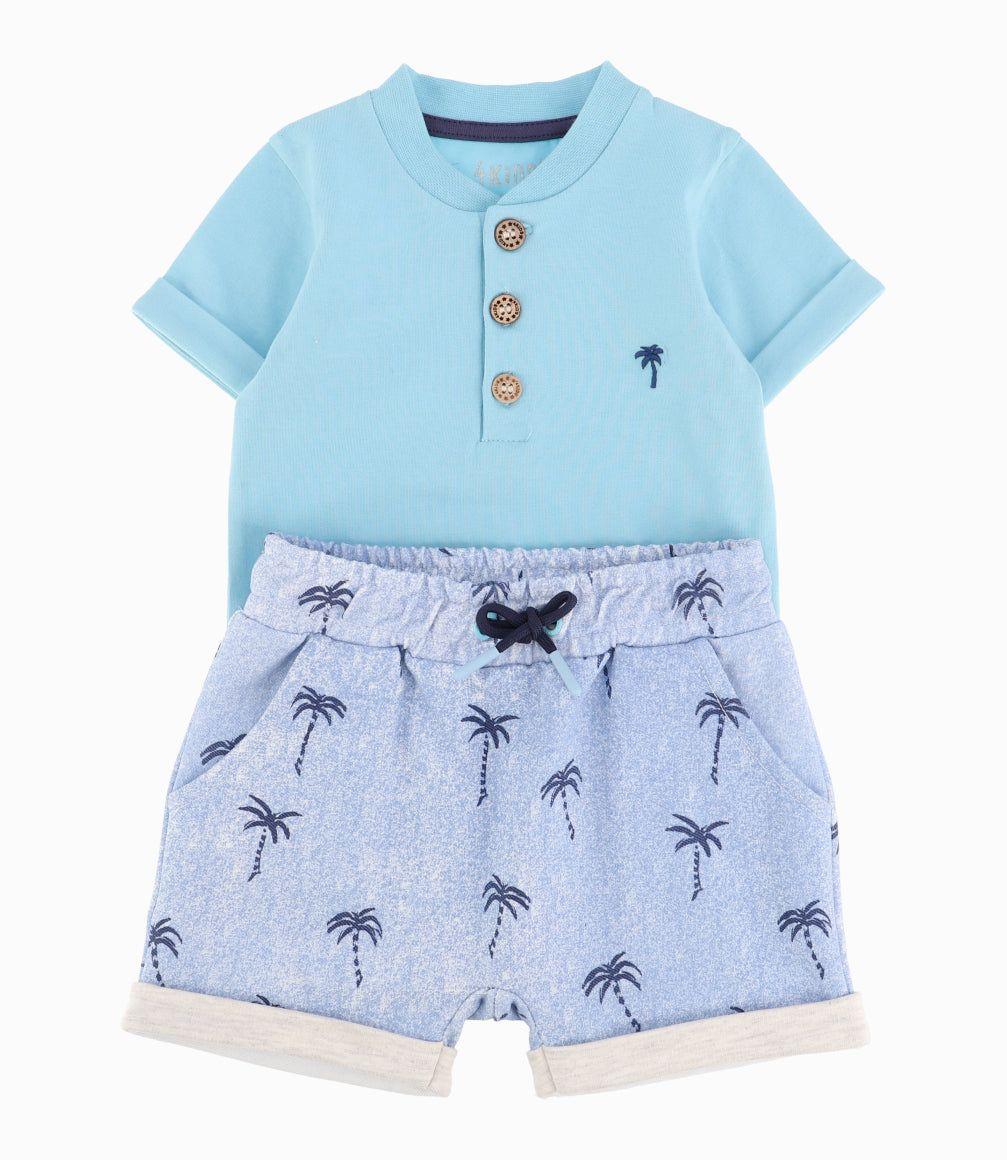 Conjunto Recién Nacido Con Palmeras Turquesa-8
