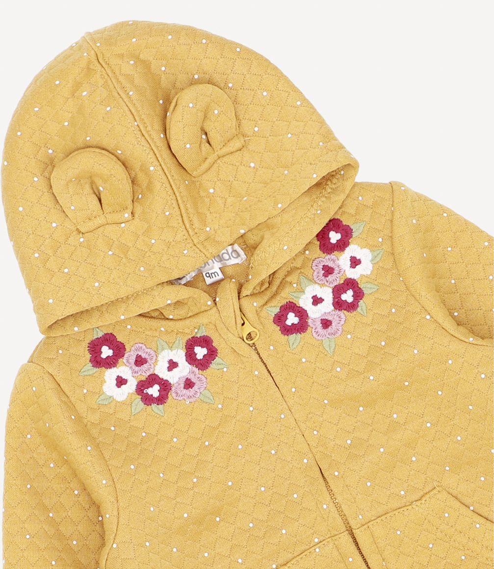 Conjunto Buzo Embroidery Recién Nacida Mostaza Limonada-1