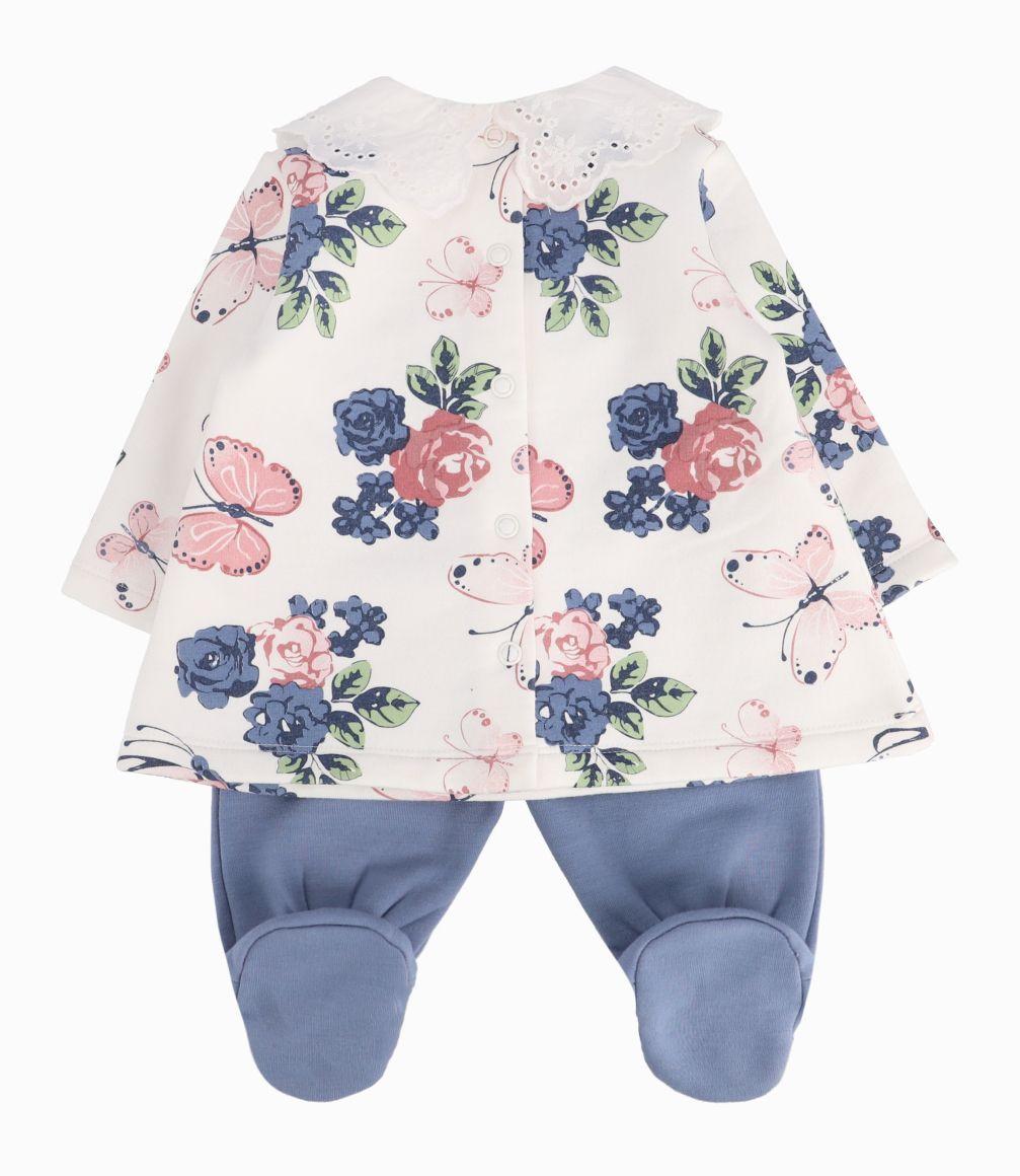 Conjunto Recién Nacida Con Mariposas Y Flores Limonada Celeste-1