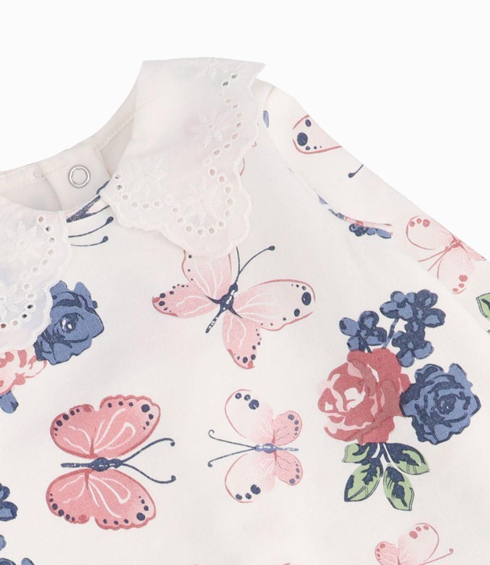 Conjunto Recién Nacida Con Mariposas Y Flores Limonada Celeste-2