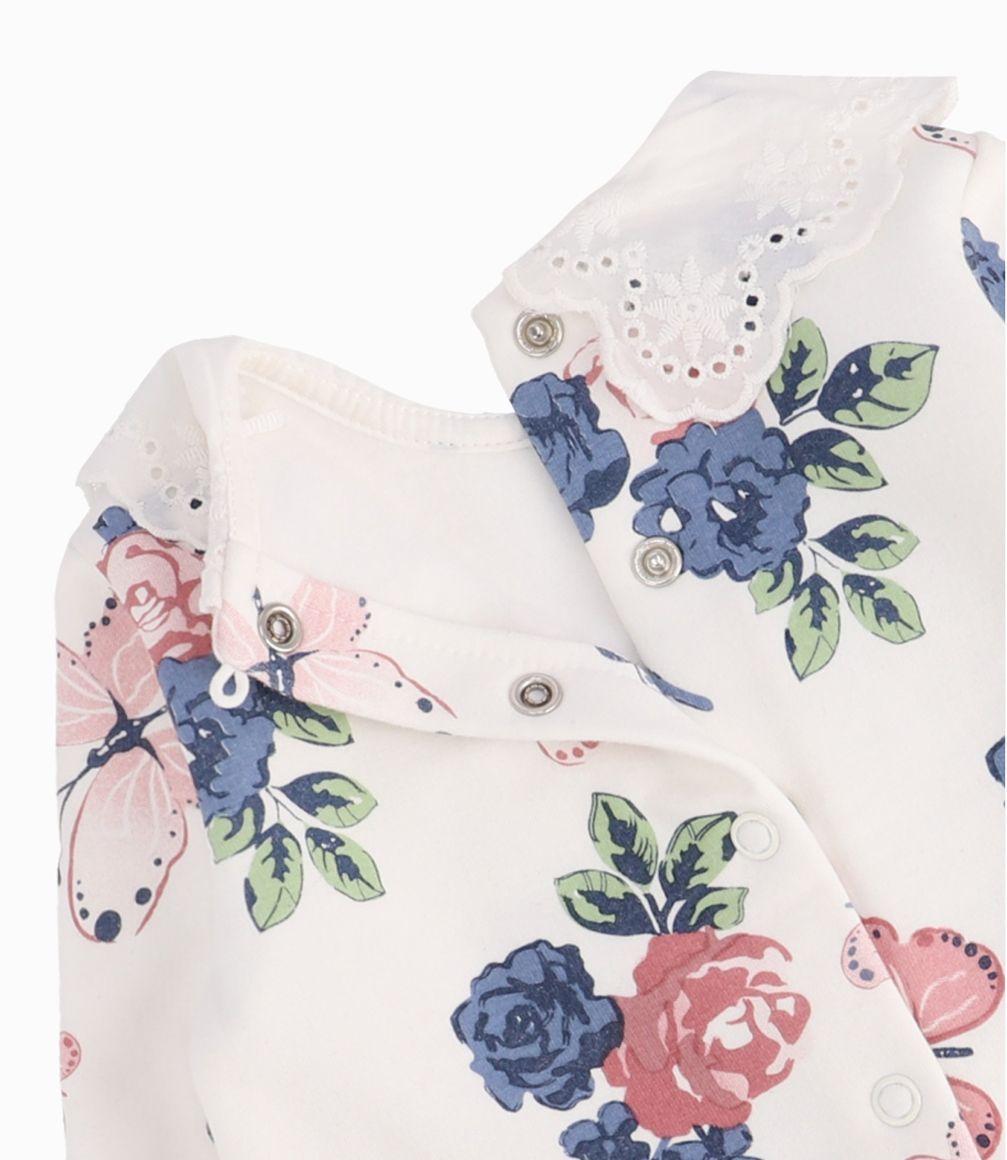 Conjunto Recién Nacida Con Mariposas Y Flores Limonada Celeste-3