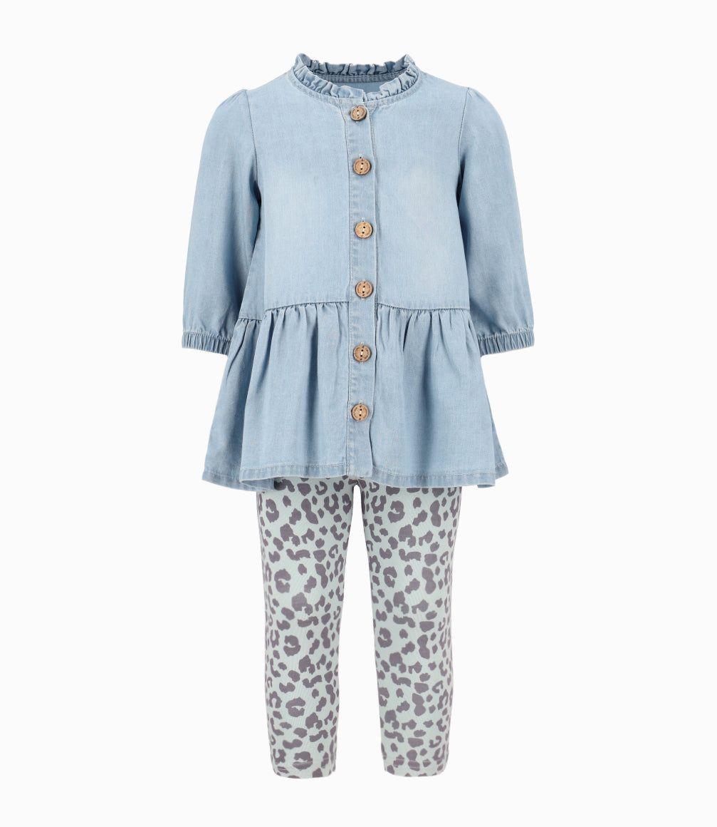 Conjunto Bebé Niña De Blusa Y Calzas Menta-6