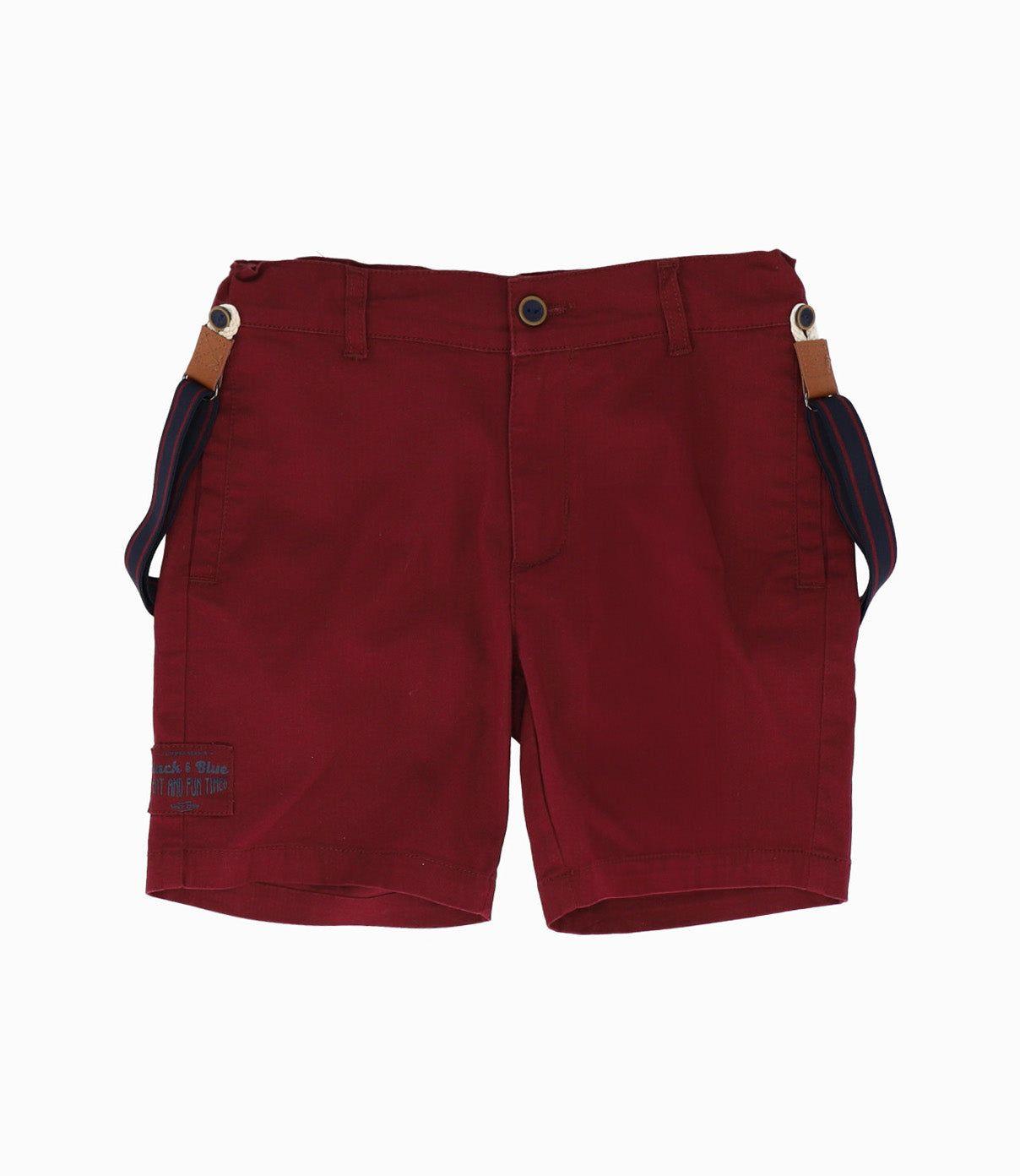 Bermuda niño con suspensores burdeo Black and Blue-0