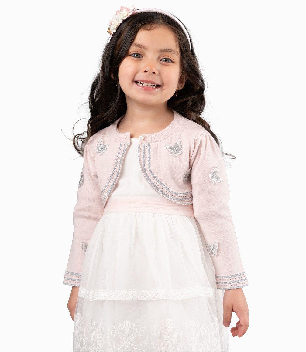 Chaleco Bebé Con Mariposas Palo Rosa-1