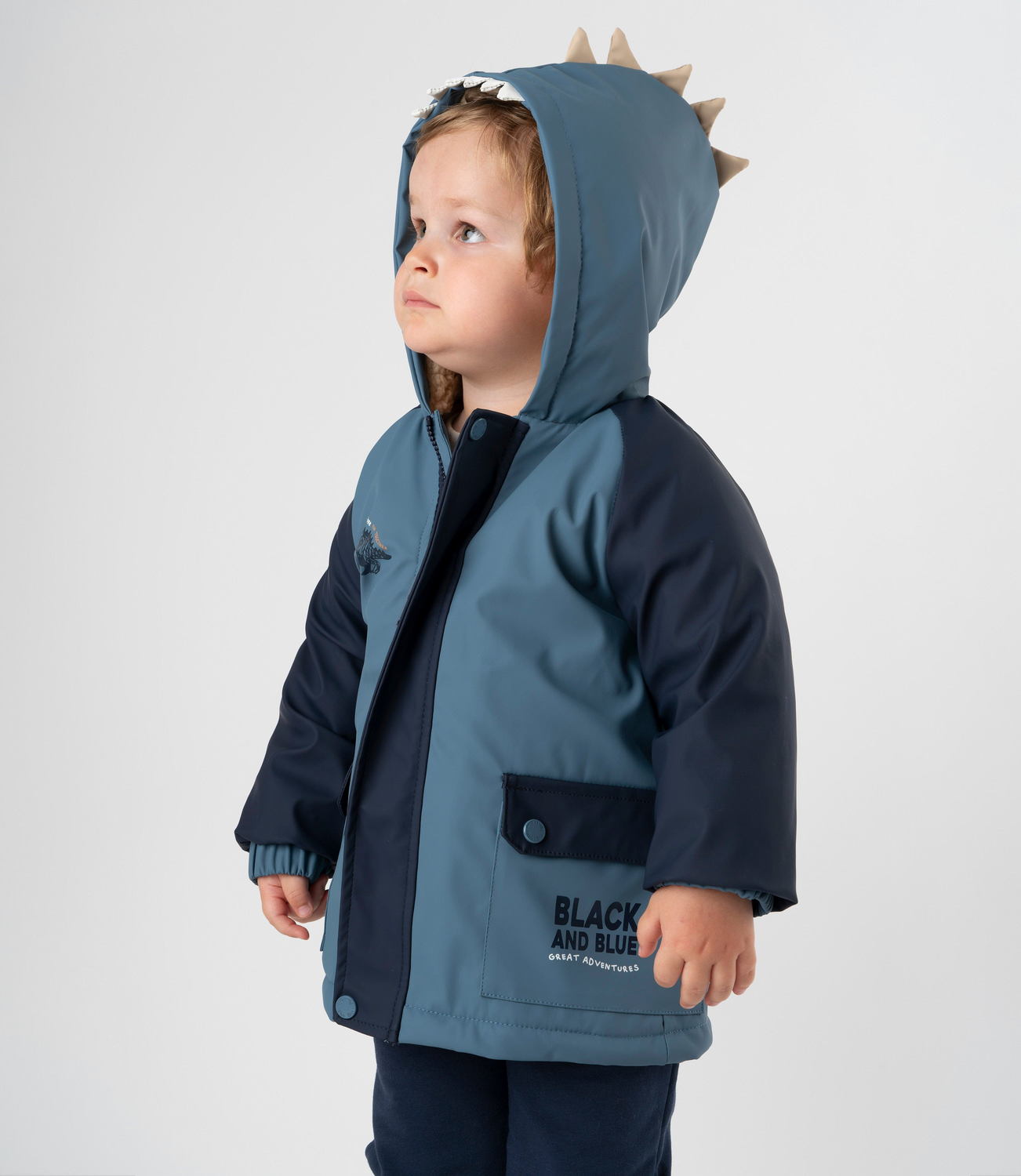 Chaqueta bebé engomada azul marino Black and blue-0