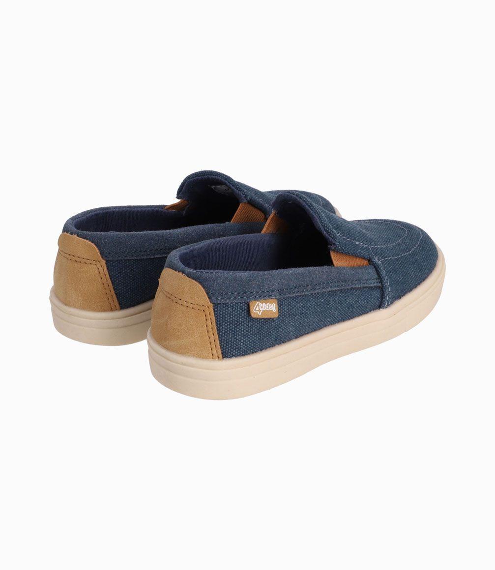 Alpargata Con Detalles Verdes Niño Azul Piedra 4 Kids-2