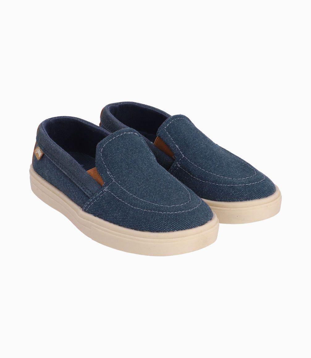 Alpargata Con Detalles Verdes Niño Azul Piedra 4 Kids-0