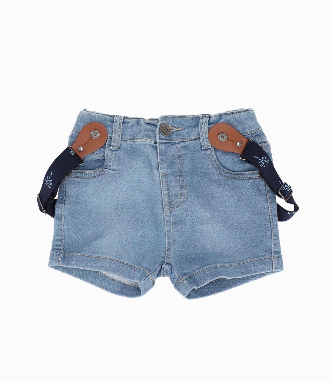 Bermuda bebé con suspensores celeste Black and Blue-0