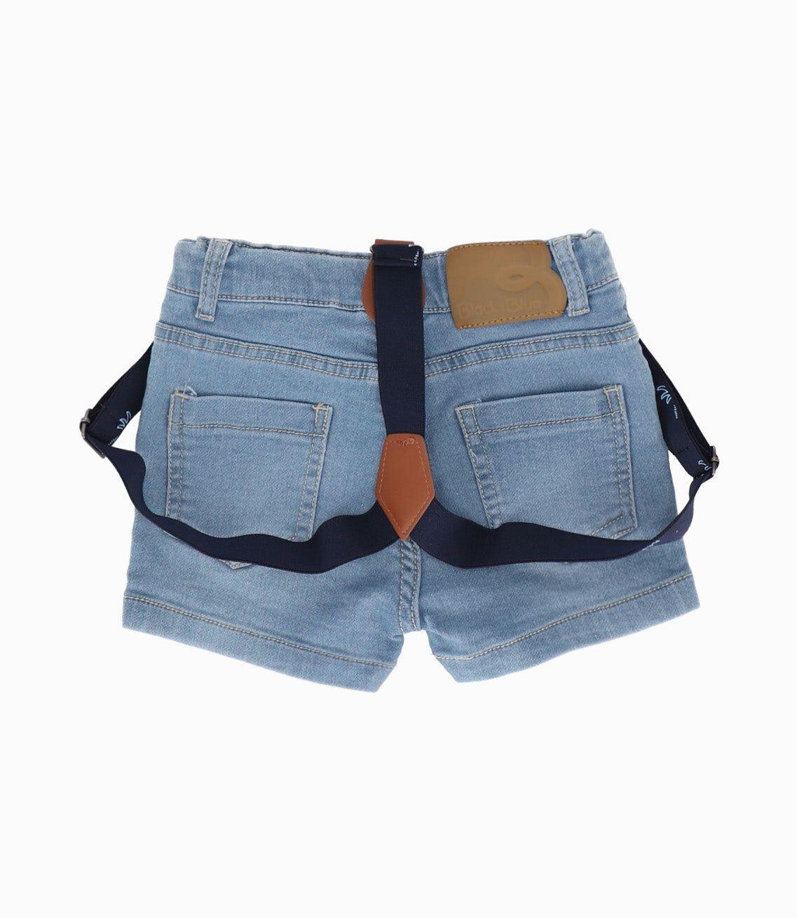Bermuda bebé con suspensores celeste Black and Blue-1