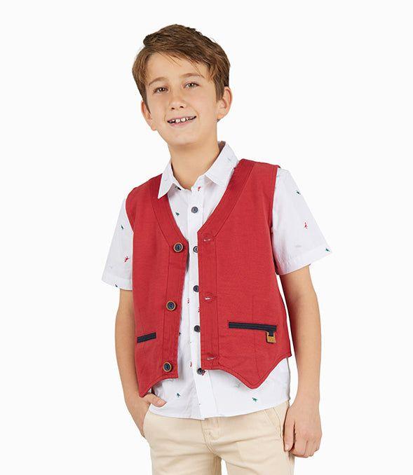 Chaqueta Niño Sin Mangas Rojo-2