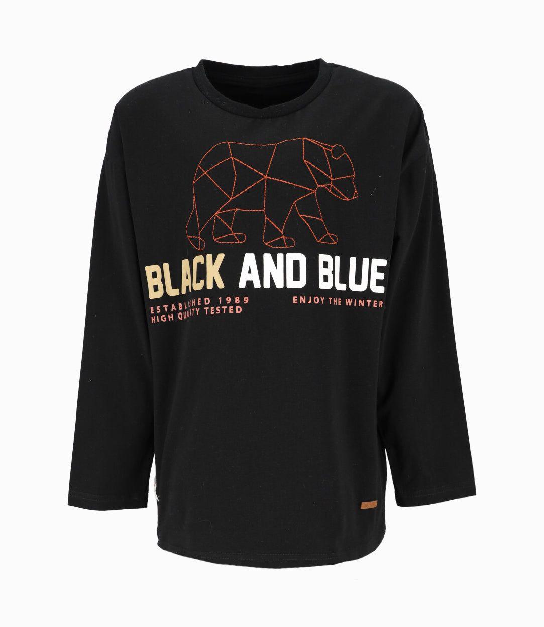 Polera niño con diseño negro Black and Blue-0