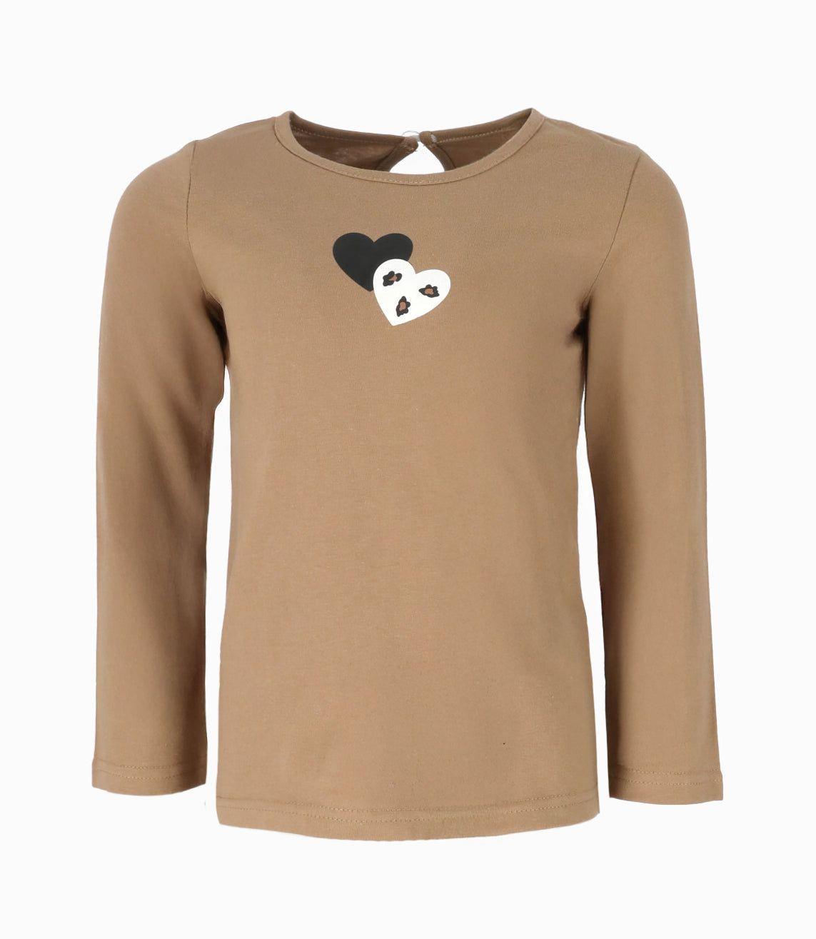 Polera niña con osito beige Limonada-0