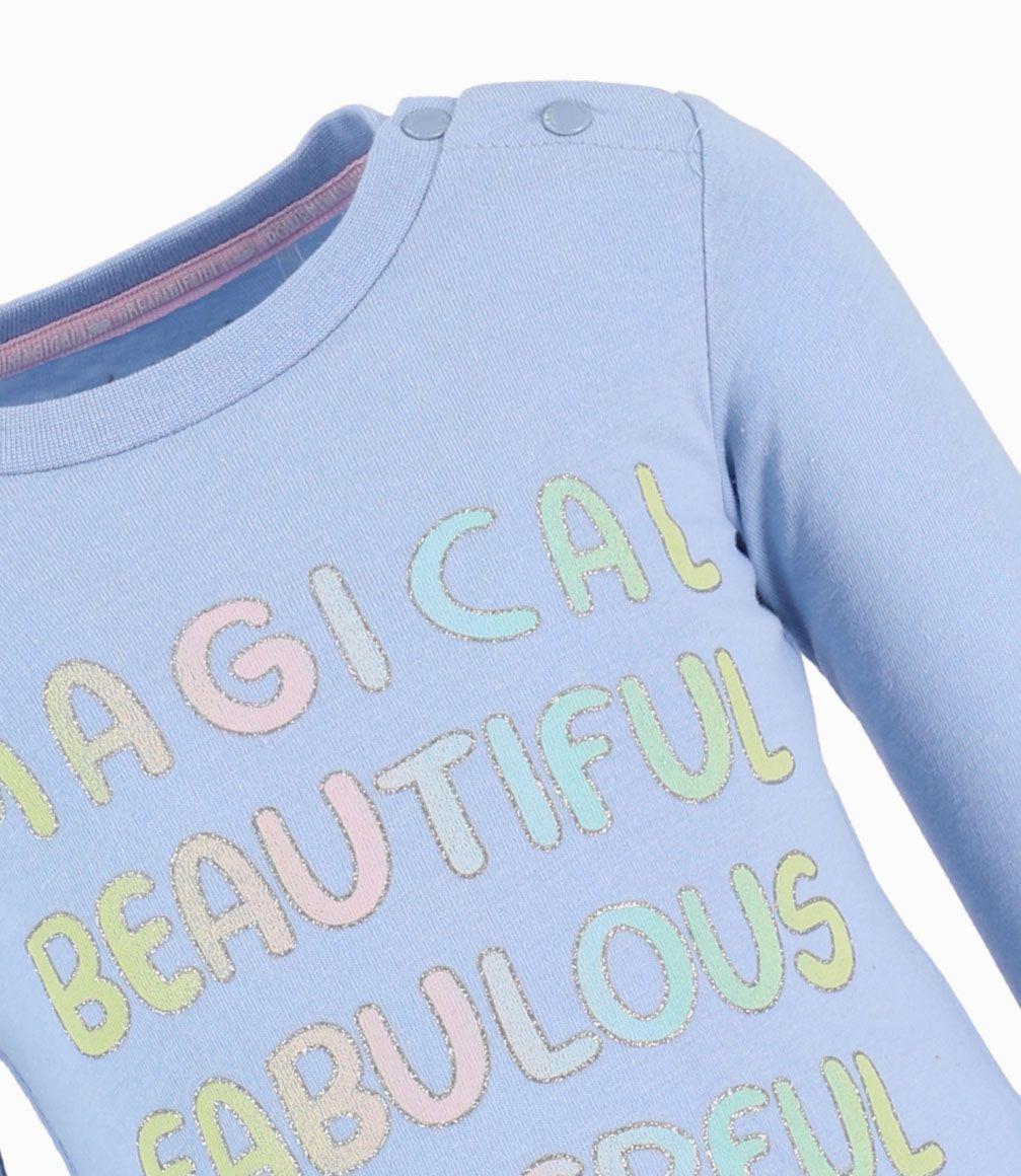 Polera Con Glitter Bebé Niña Celeste 4 Kids-1