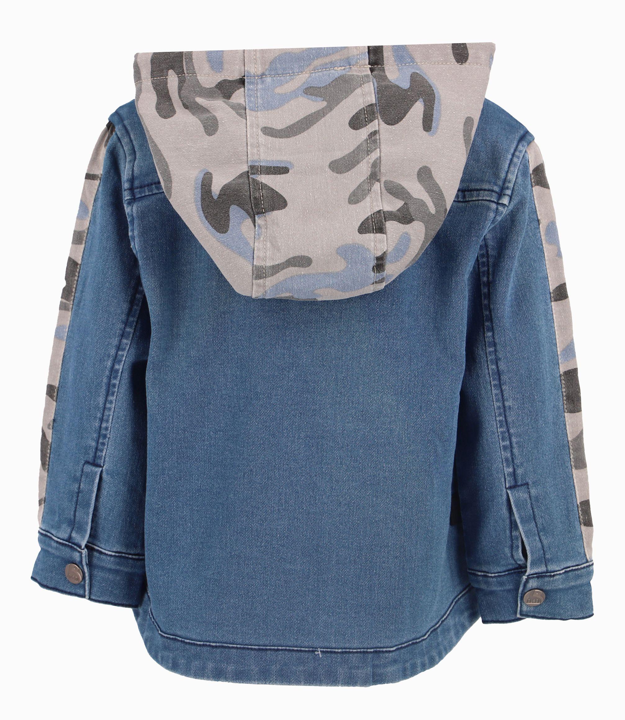 Camisa Con Capucha Niño Denim Azul Black and Blue-1