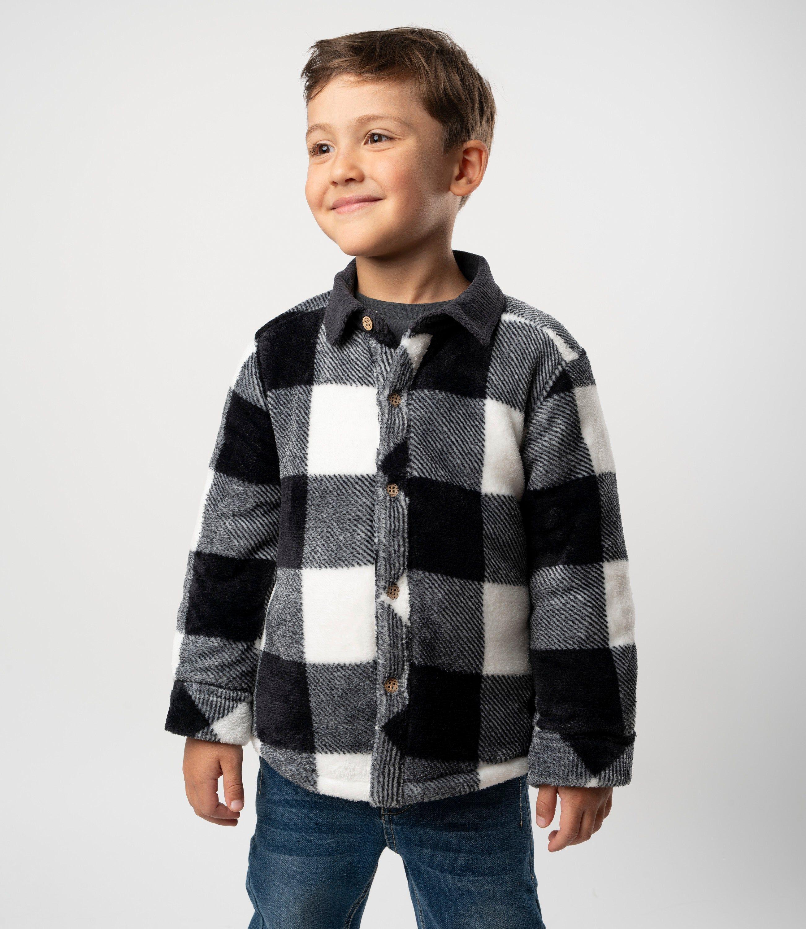 Camisa niño cuadrillé  gris 4 Kids-0