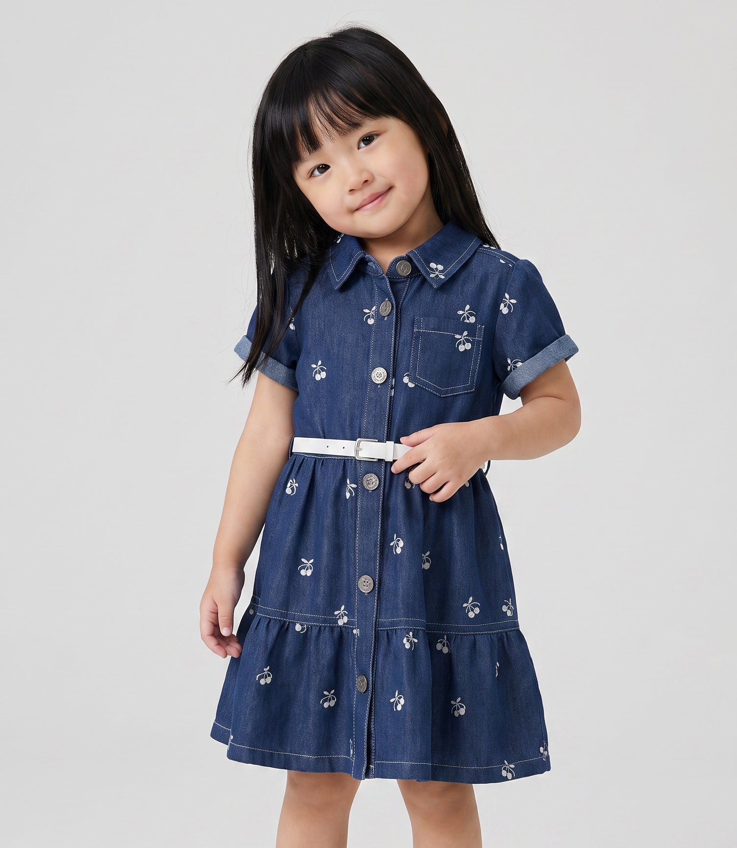Vestido manga corta bebé  L12131270774 denim cel Limonada-0