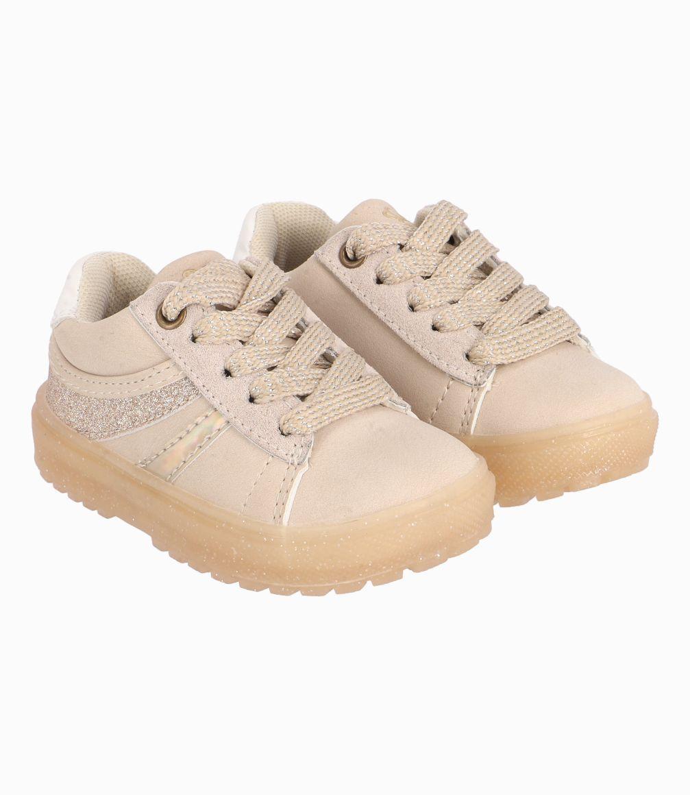Zapatilla Con Glitter Bebé Niña Beige Limonada-0