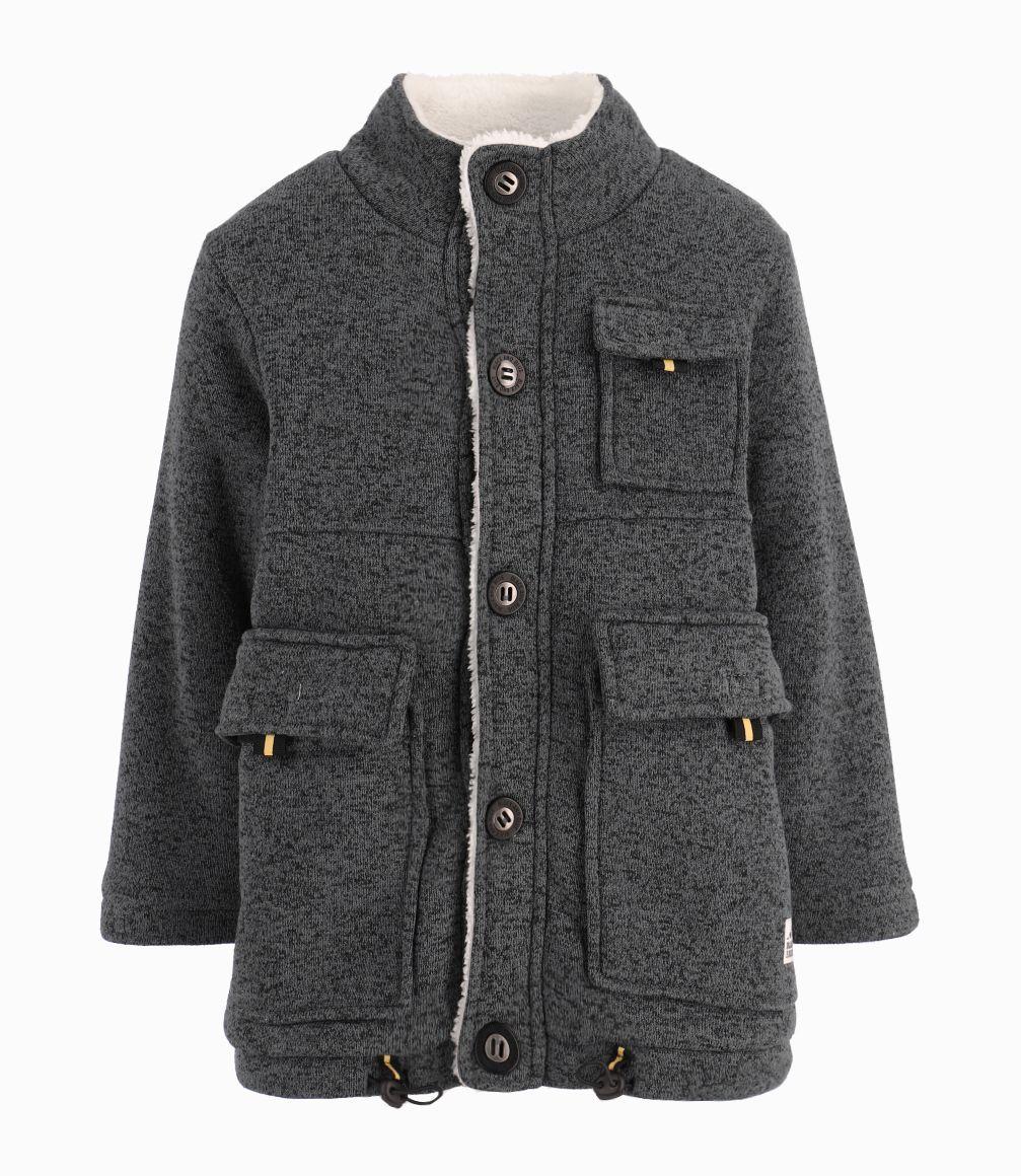 Abrigo Niño Polar Con Bolsillos Black And Blue Marengo-0