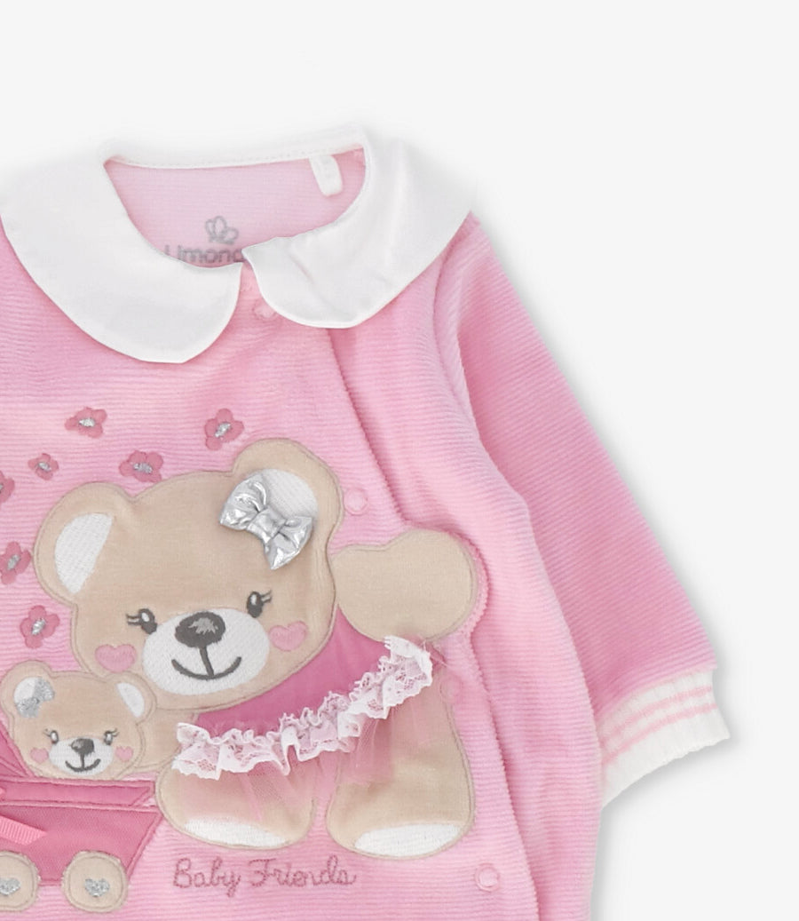 Enterito recién nacida con oso rosado Limonada-2