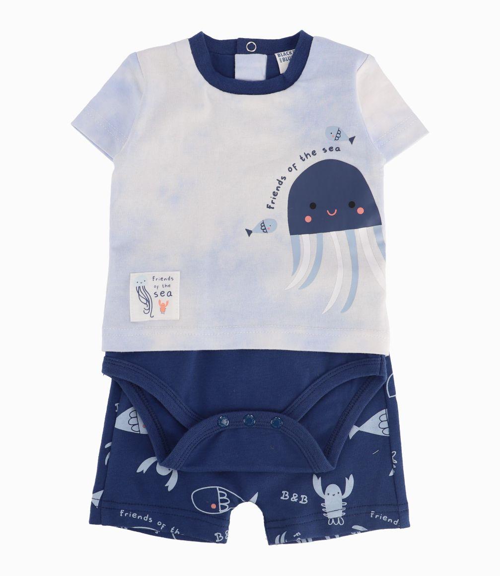 Conjunto Tie Dye Recién Nacido Celeste Black and Blue-0