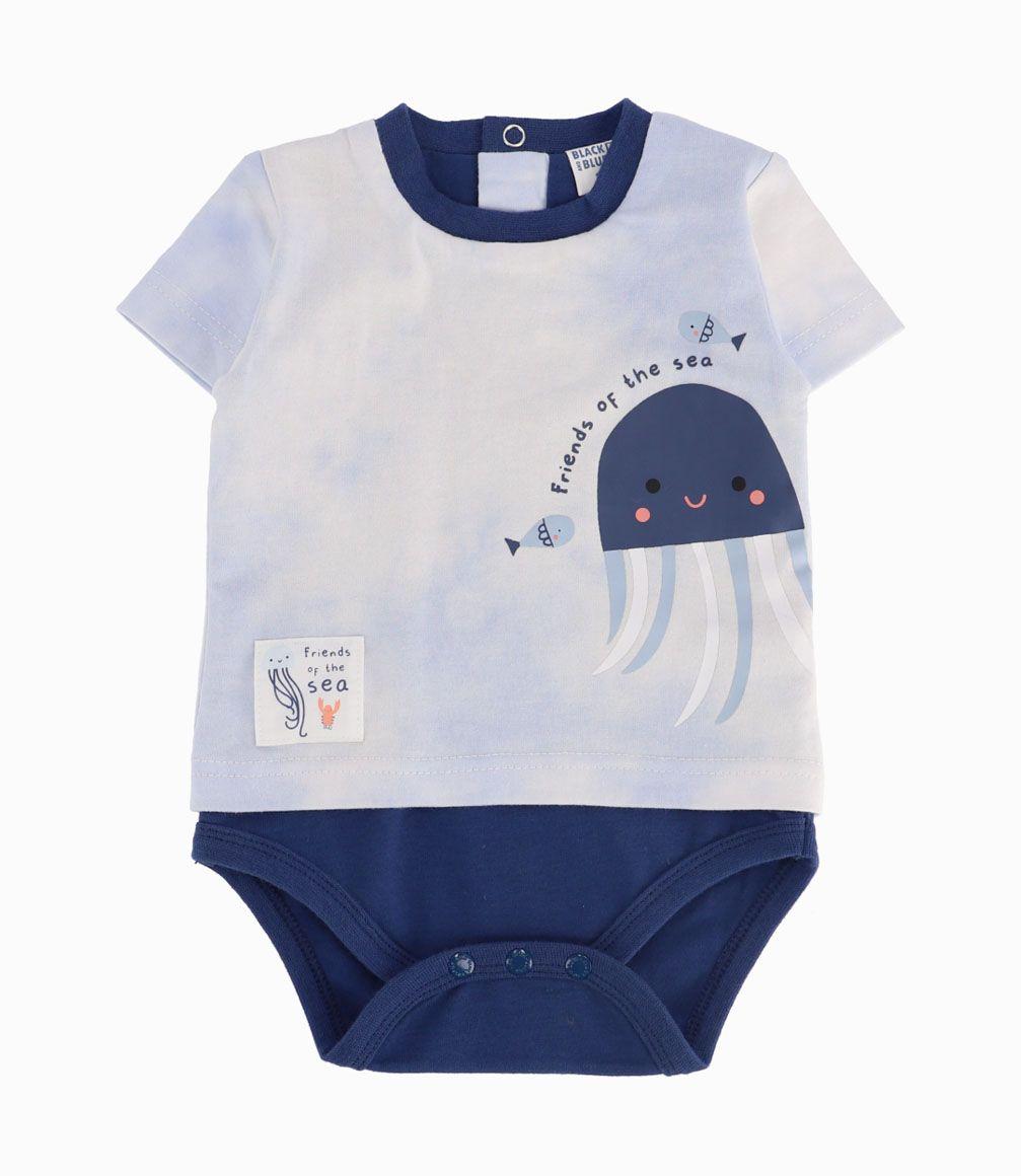 Conjunto Tie Dye Recién Nacido Celeste Black and Blue-1