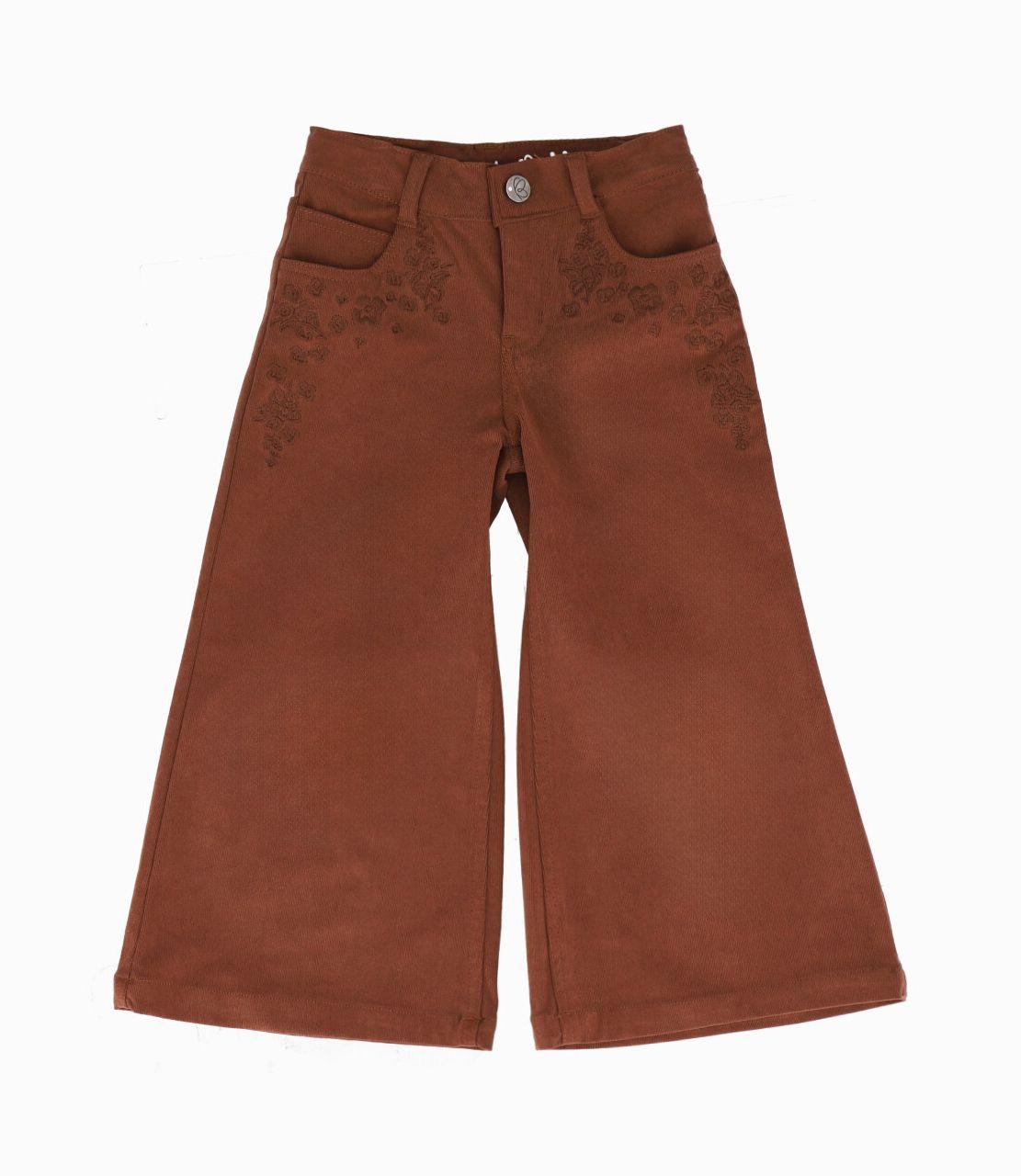 Pantalón niña de cotelé café Limonada-0