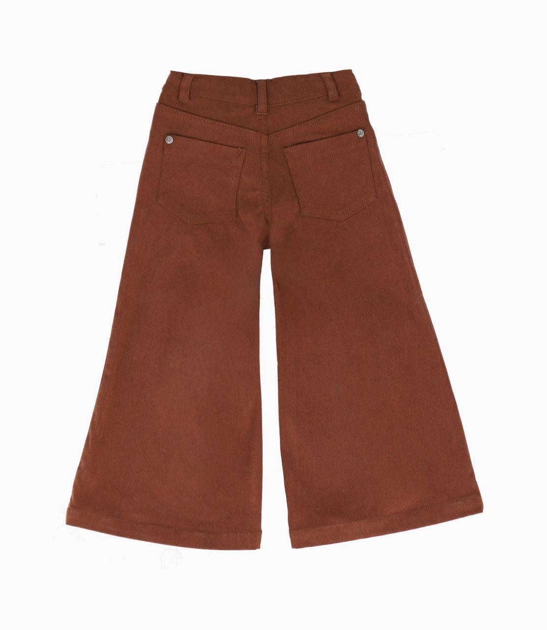 Pantalón niña de cotelé café Limonada-2