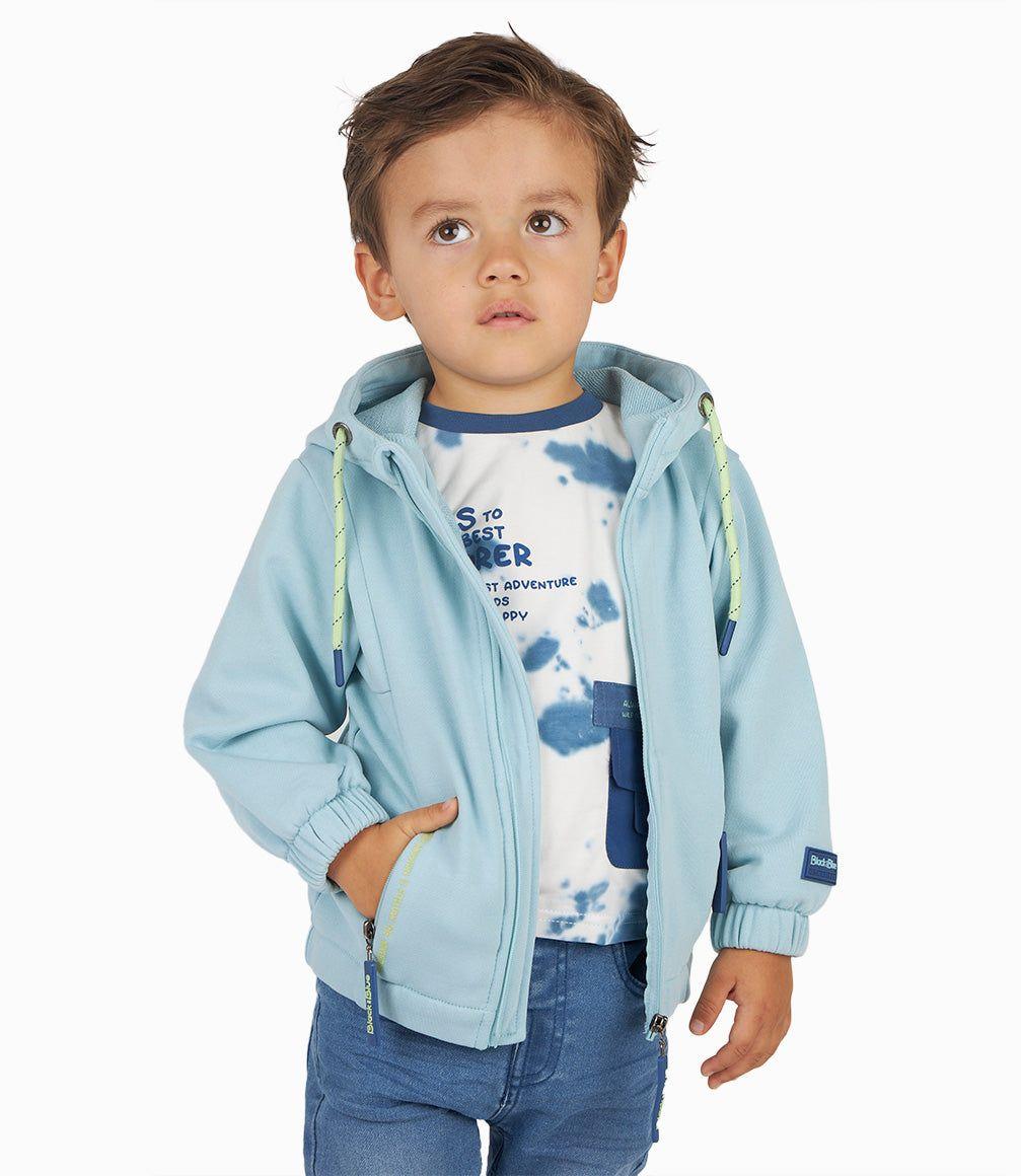 Polerón Bebé Niño Con Gorro Menta-4