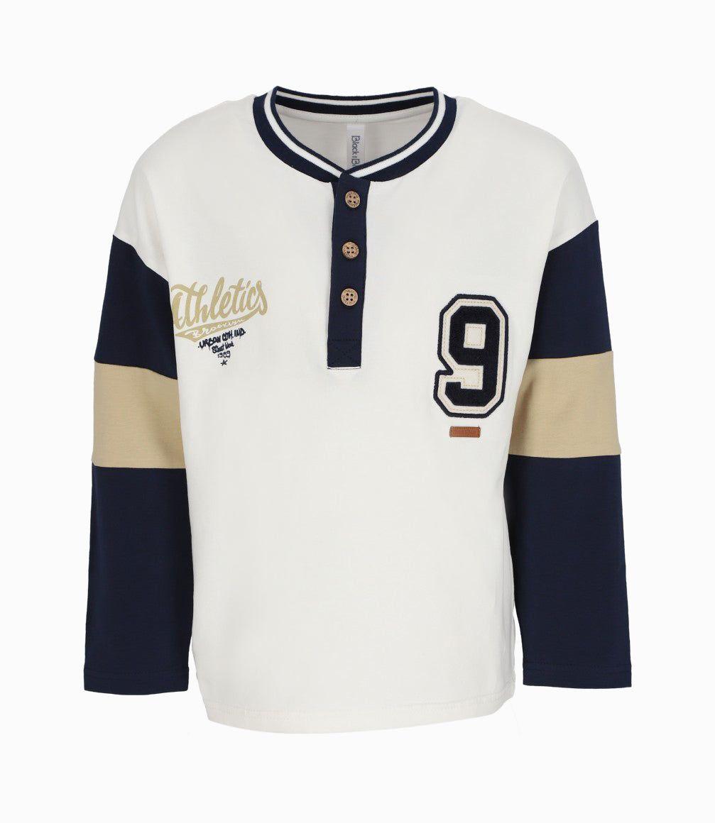 Polera niño bicolor blanco Black and Blue-0