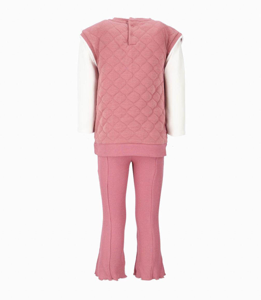 Conjunto niña con perrito coral Limonada-1