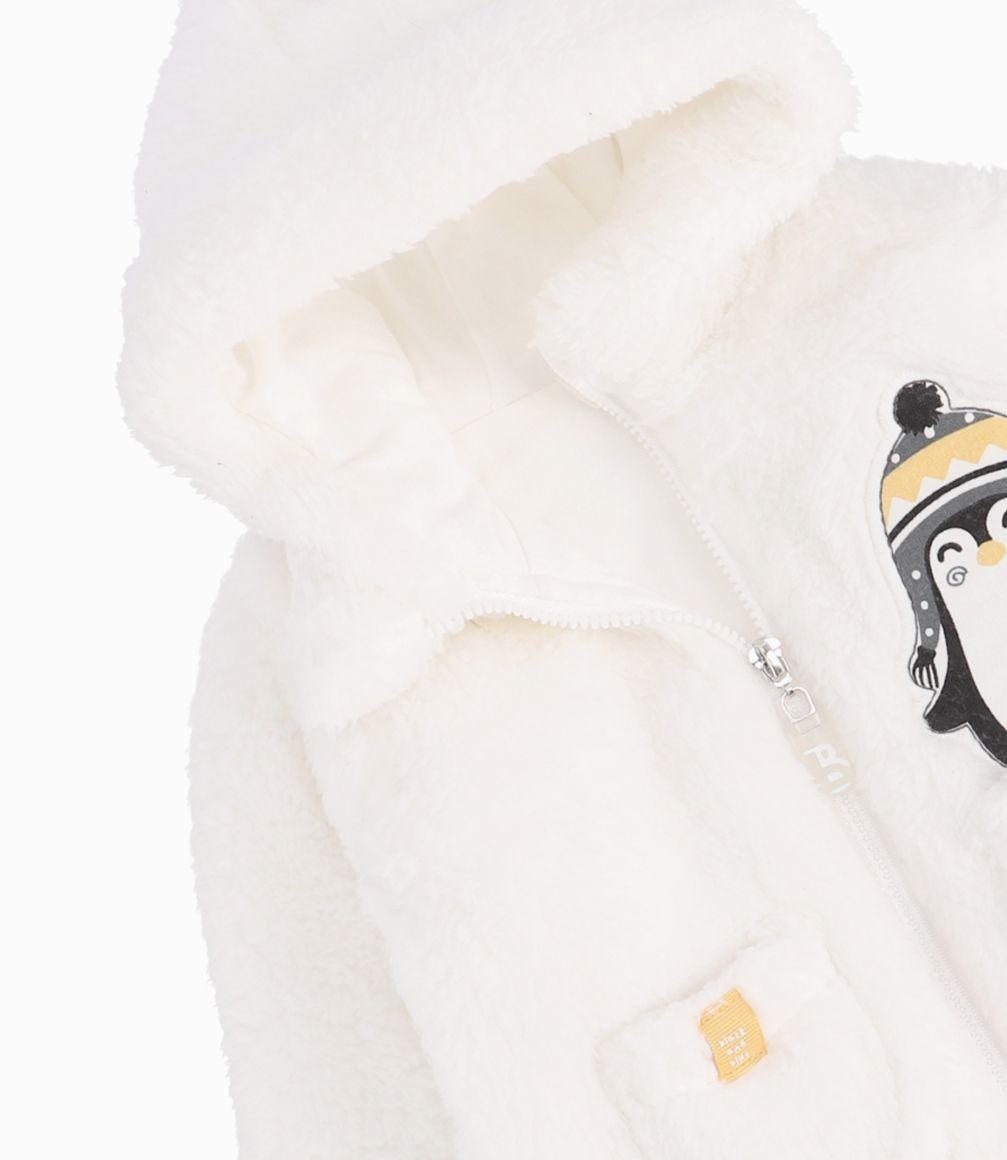 Chaqueta Recién Nacido Polar Con Cierre Central B&B Crudo-2