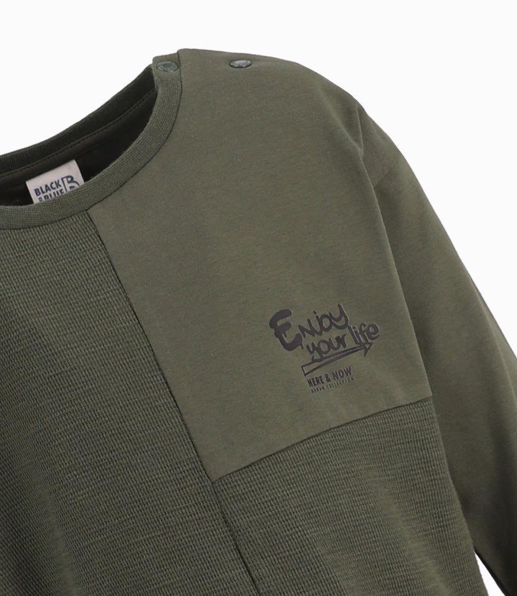 Polera Bebé Niño Básica Black And Blue Verde-1