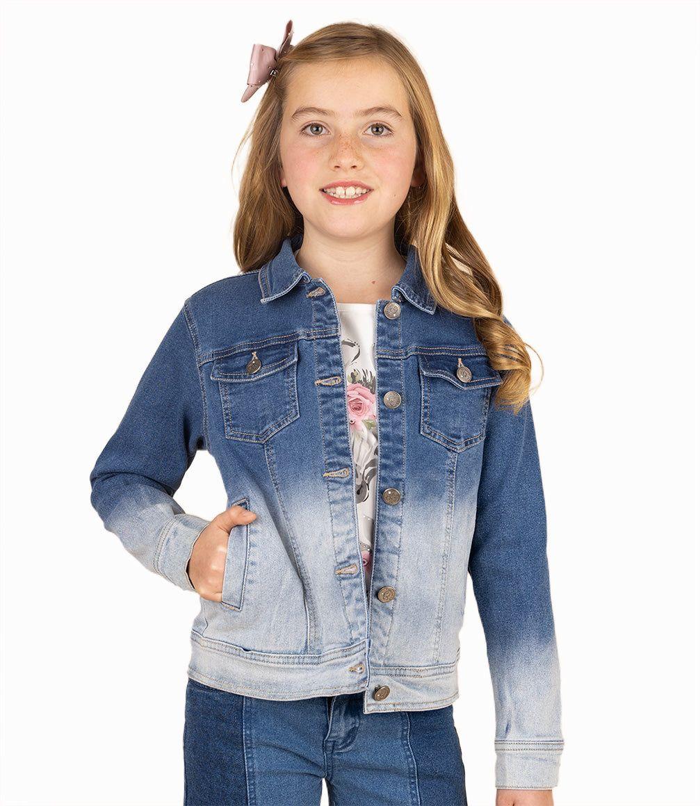 Chaqueta Niña Con Degradé Denim Azul-0
