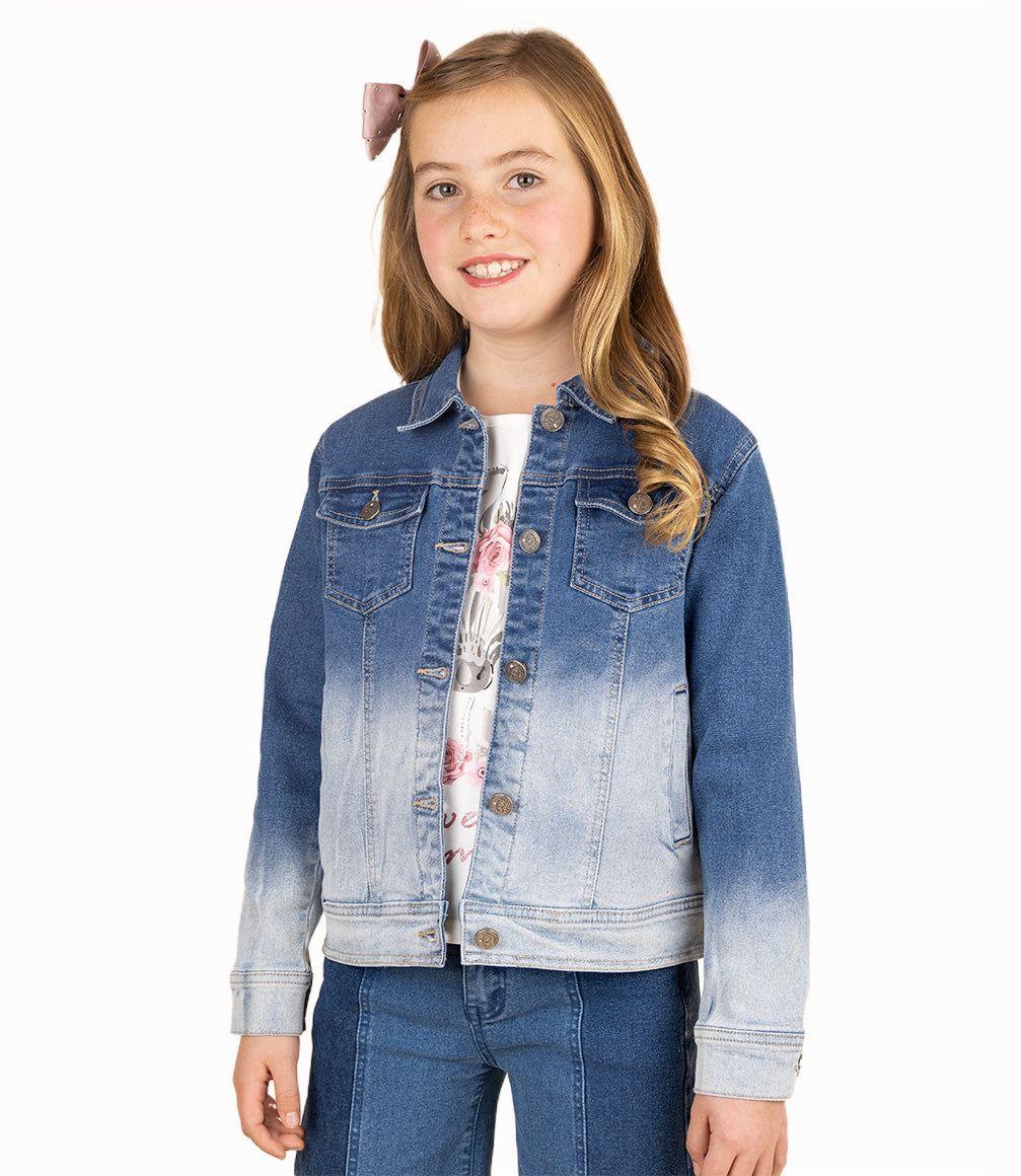 Chaqueta Niña Con Degradé Denim Azul-1