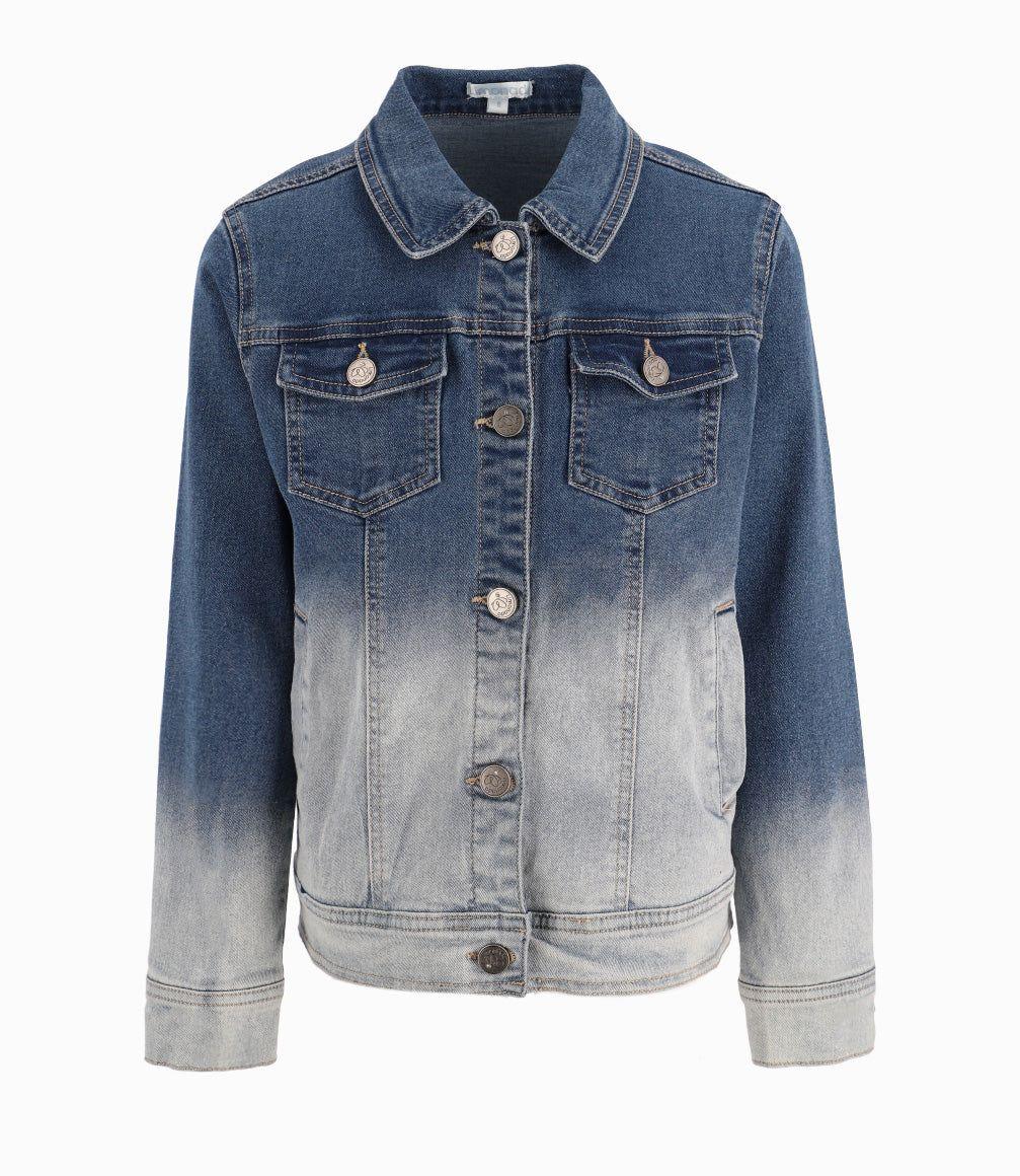 Chaqueta Niña Con Degradé Denim Azul-2