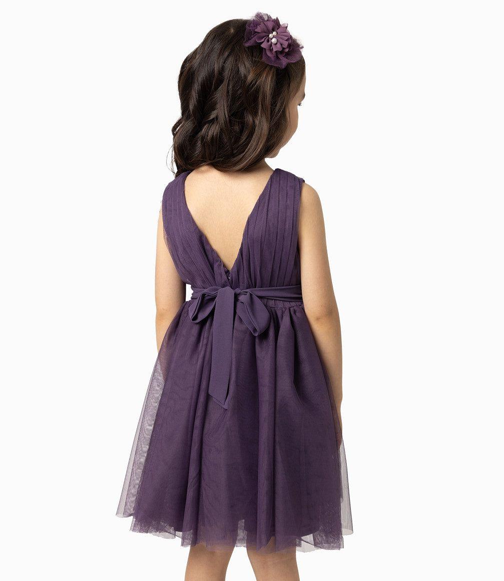 Vestido Niña Formal Morado-5