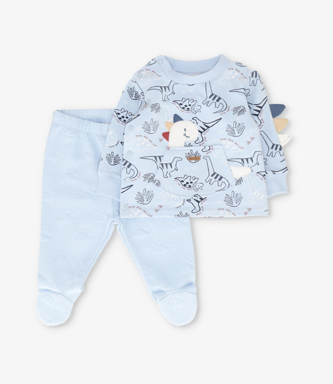 Conjunto recién nacido dinosaurios celeste Black and blue-1