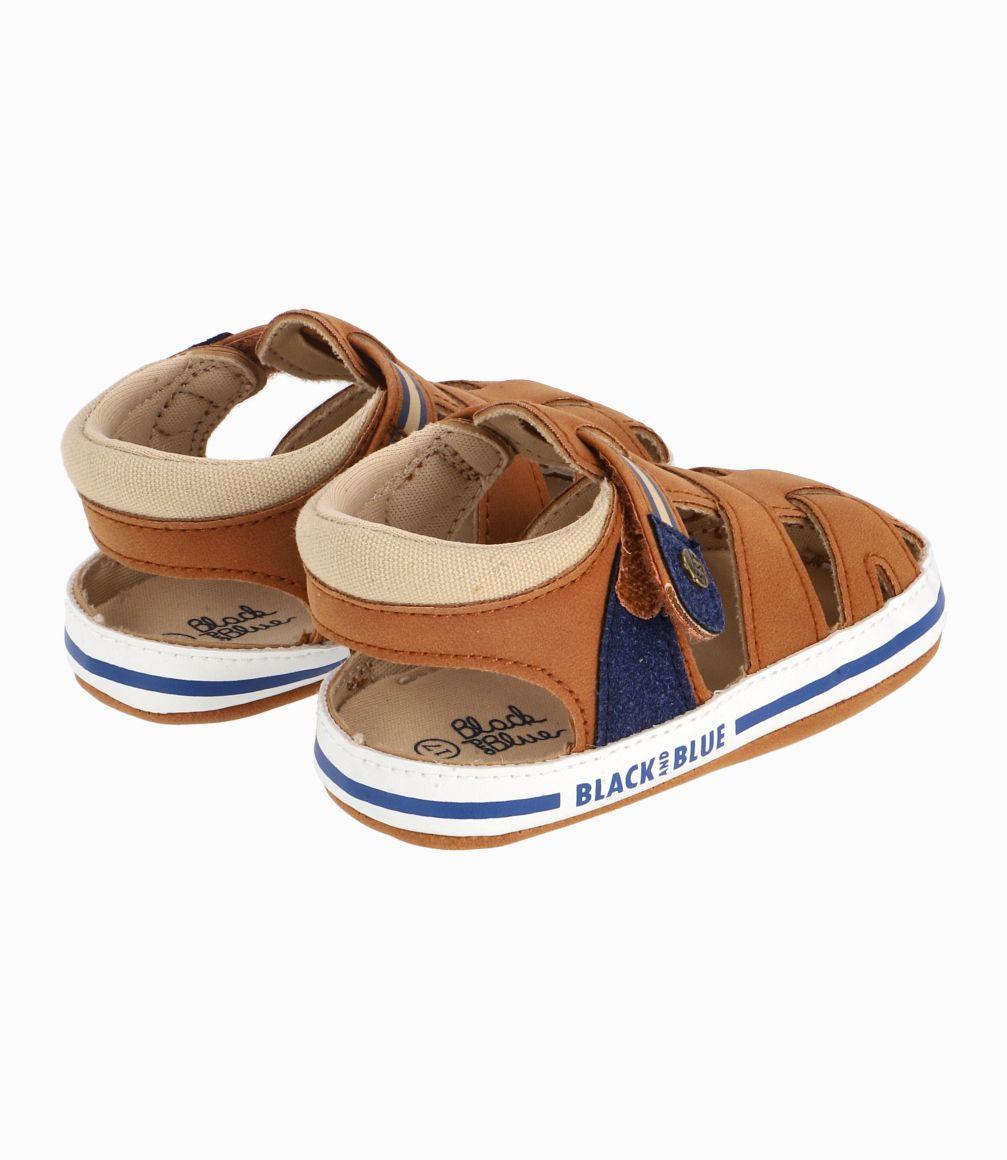 Alpargata Con Parche De León Recién Nacido Denim Azul Black and Blue-2