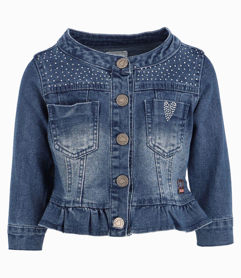 Chaqueta Cristales y Volantes Bebé Niña Denim Azul 4 Kids-0