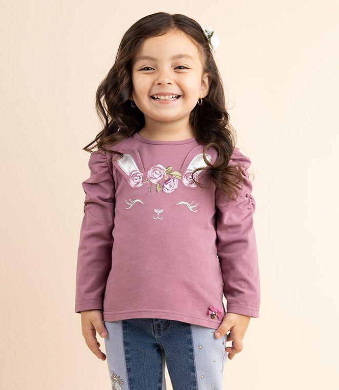 Polera Bebé Niña Con Conejito Limonada Uva-0