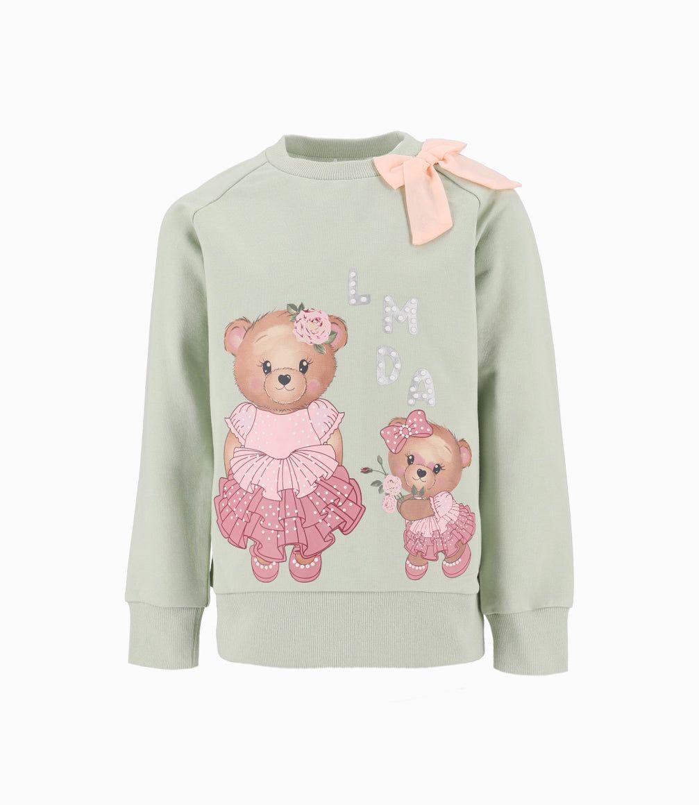 Polerón niña con osos y lazo verde Limonada-0
